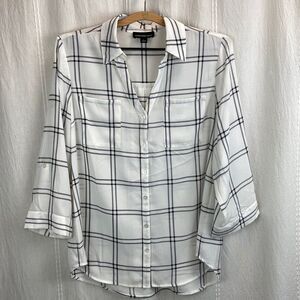 Fortune + Ivy white checked button down Stitch Fix large
